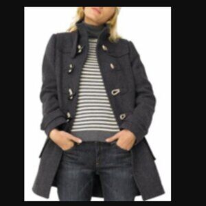 Banana Republic Military Toggle Wool Black Peacoat Coat Sz S